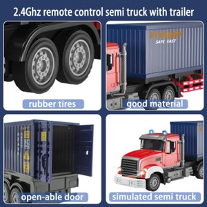 اسباب بازی ماشین کنترلی تریلی کانتینردار بزرگ Remote Control TRANSPORT TRUCK مقیاس 1:24_اسباب بازی ماشین کنترلی